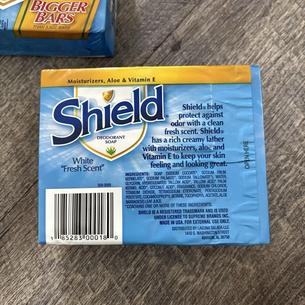 Shield Deodorant Bar Soap Value Size Bundle of 4 Bars NEW SEALED